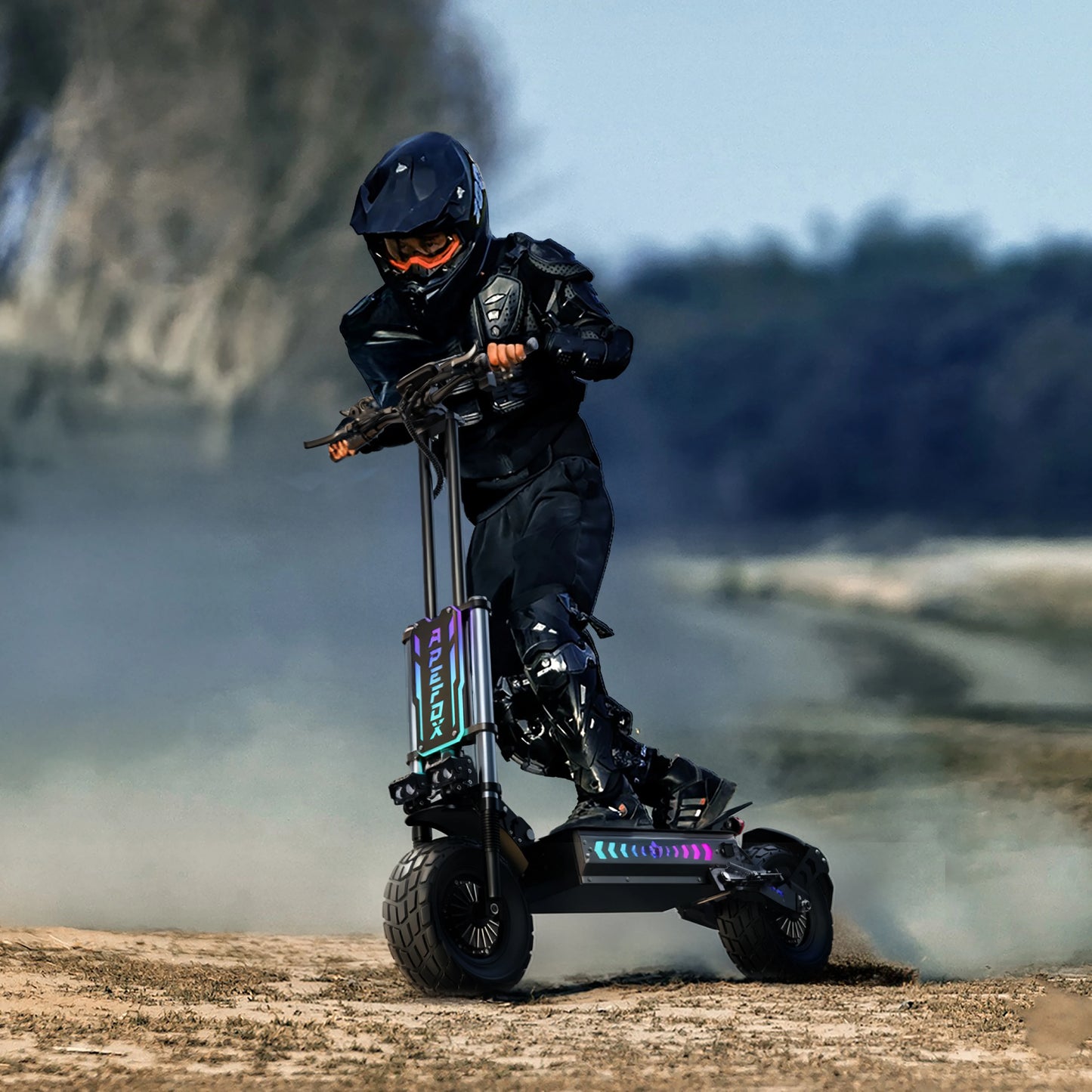 APEFOX T90 Adult Electric Scooter Dual Motor Foldable E-Scooter 60V 31.2AH 13 Inch Off-Road Tire Off-Road Electric Scooter