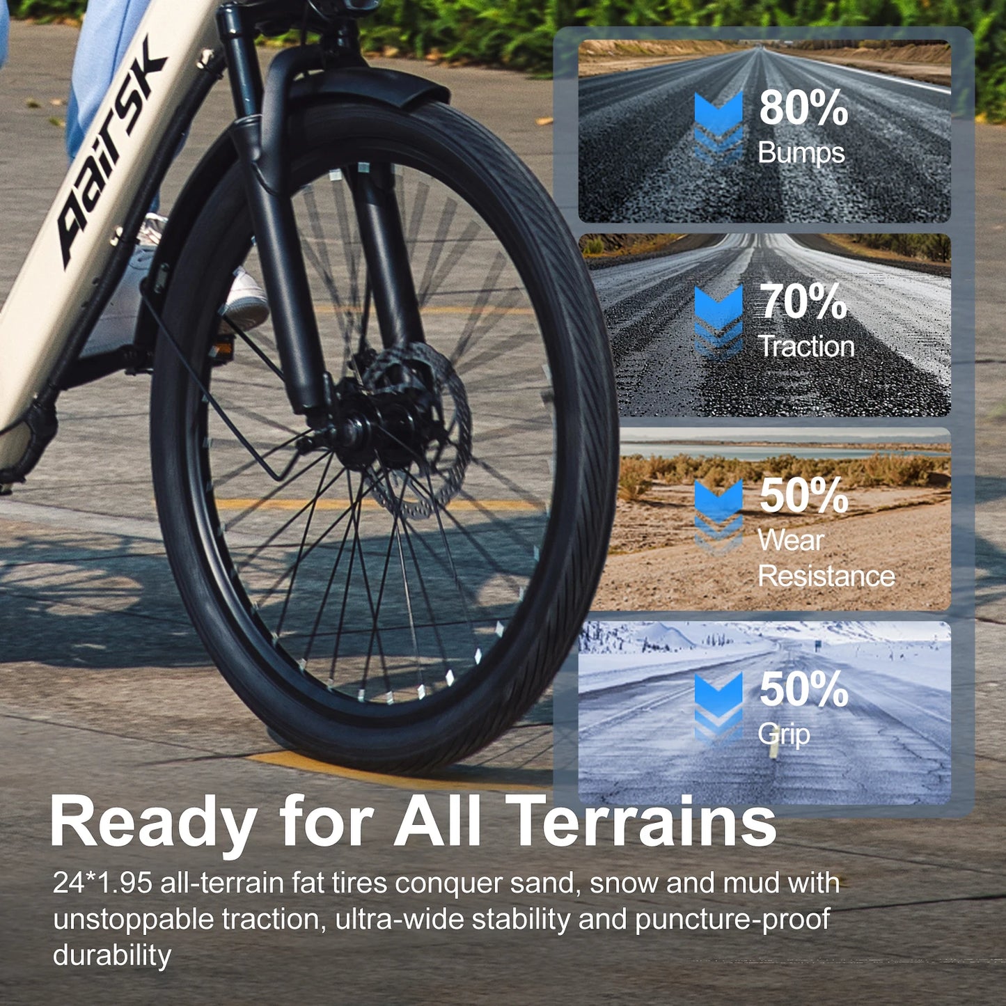 Aairsk SU7 24 "top-range urban Electric bike-engine 250W, battery 36V 13Ah, range 64km, 7 speed, steel frame, disc brakes, daily comfort and reliability