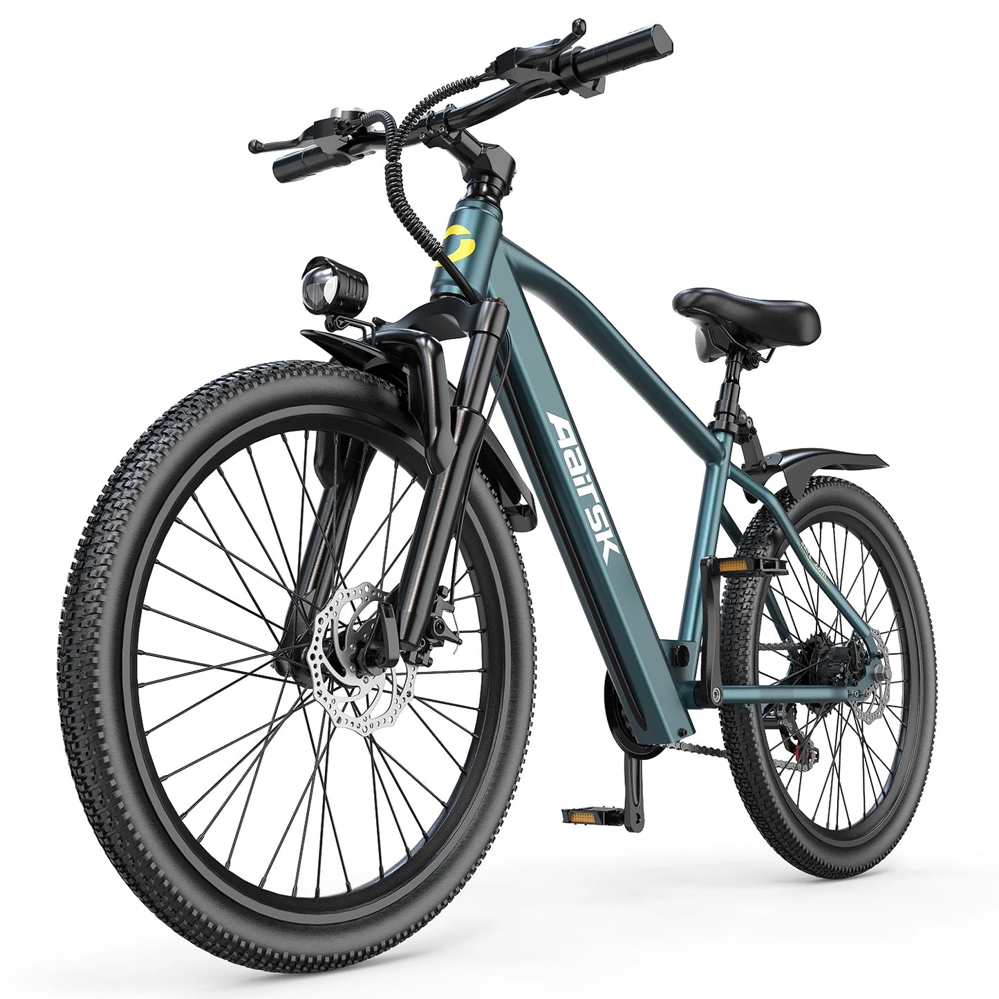 26' Electric Mountain Bike for Adults, 250W Brushless Motor, 36V 10Ah 468Wh Battery, Up to 40 Miles Range, 25km/h 7-Speed E Bike, Front Suspension NFC Unlock
