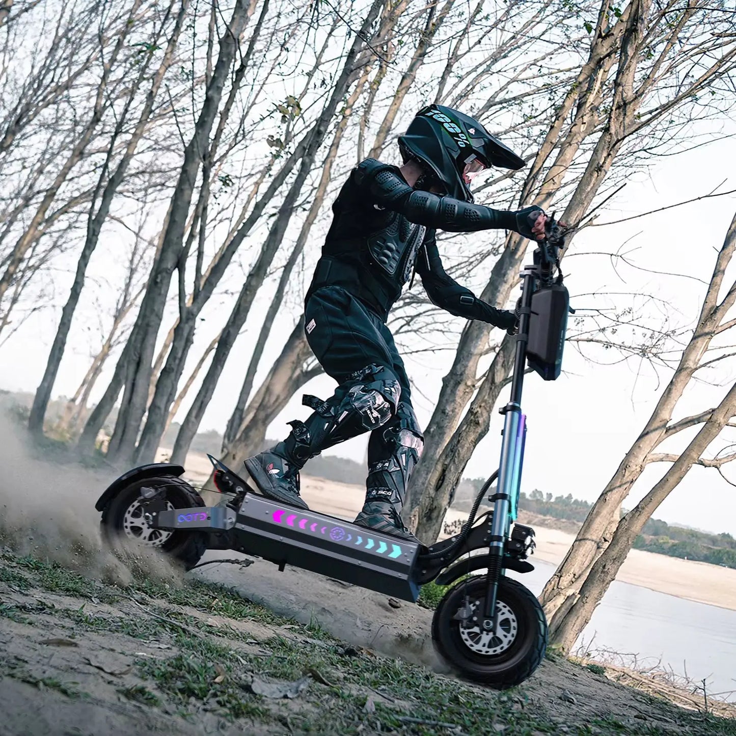 APEFOX T90 Adult Electric Scooter Dual Motor Foldable E-Scooter 60V 31.2AH 13 Inch Off-Road Tire Off-Road Electric Scooter