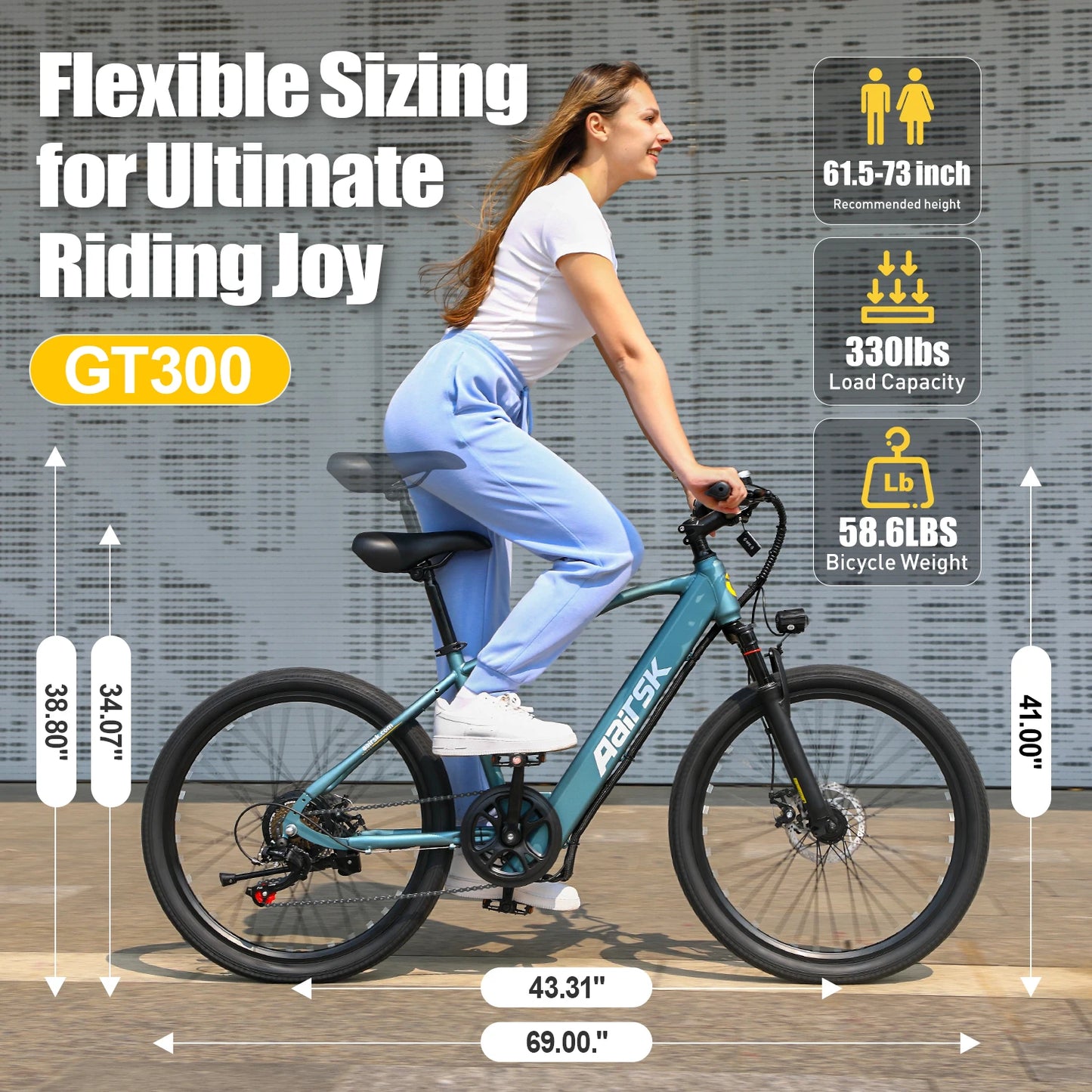 26' Electric Mountain Bike for Adults, 250W Brushless Motor, 36V 10Ah 468Wh Battery, Up to 40 Miles Range, 25km/h 7-Speed E Bike, Front Suspension NFC Unlock
