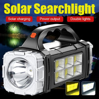 Solar & USB Rechargeable LED Flashlight — COB Camping Torch