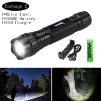 Tactical Flashlight — White/Red/Green, Mountable
