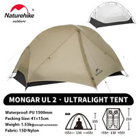 Mongar UL 2-Person Backpacking Tent — Ultralight, Waterproof