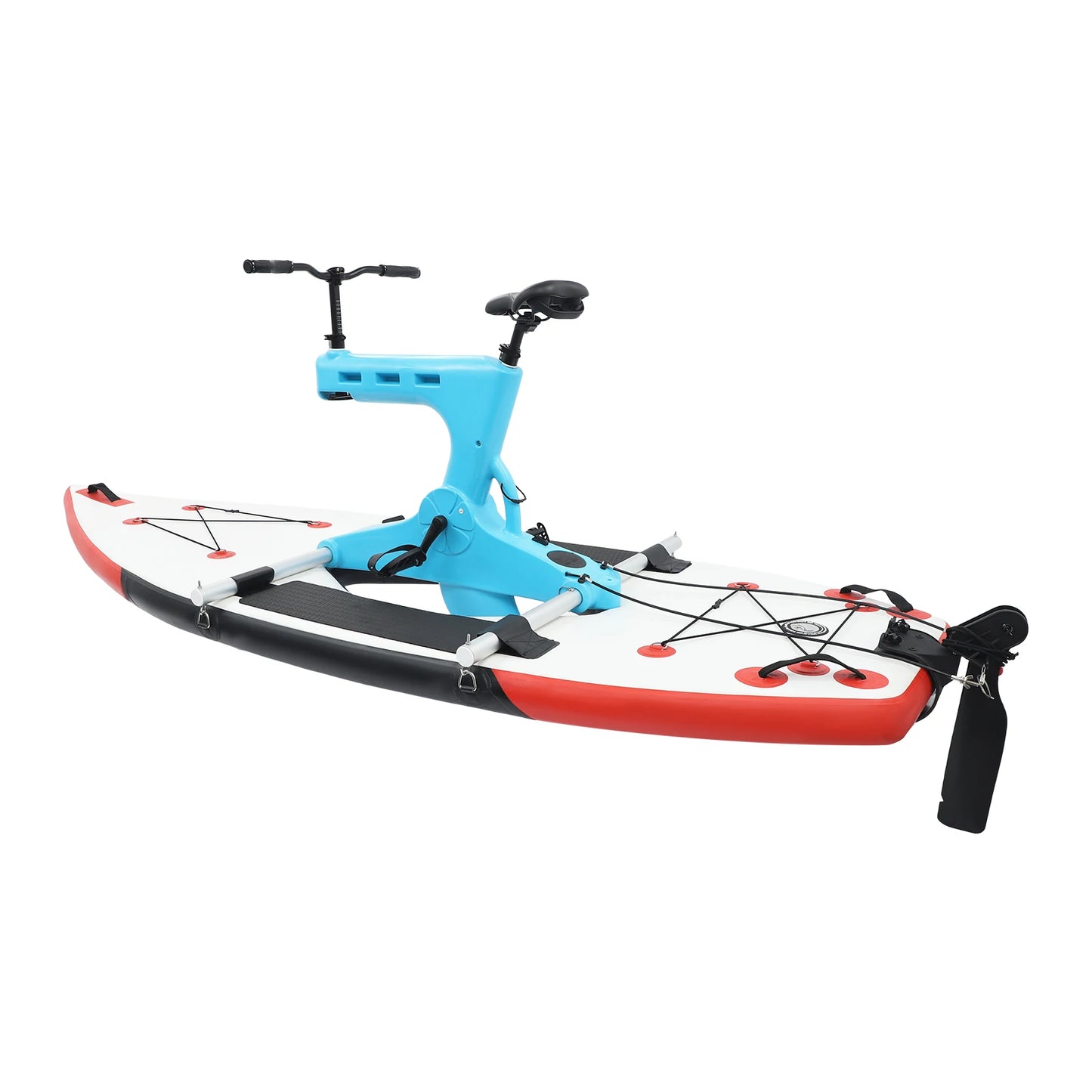 Inflatable Water Bike Pedal Boat, Inflatable Sea Bike with Aluminum Alloy Frame & SUP Board, Adjustable Seat for Water Sports