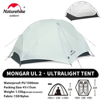 Mongar UL 2-Person Backpacking Tent — Ultralight, Waterproof