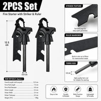 Ferro Rod Fire Starter Set — Striker Included, 2-Pack