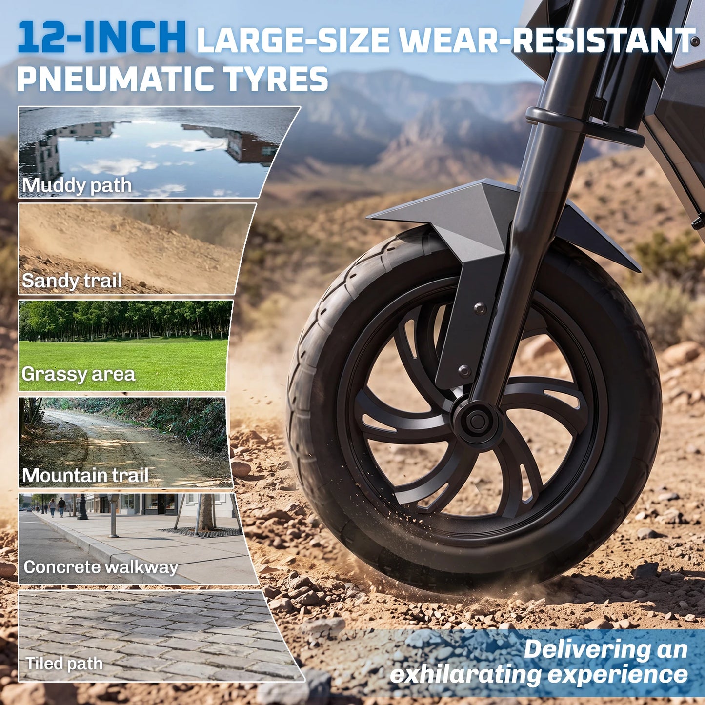 Kids Electric Motorcycle 12.5 Inch, Electric Motorbike for Kids, 21.6V Lithium Battery,Electric Dirt Bike For Kids Rear Disc Brake, 16KM/H Kids Electric Dirt Bike for Boys Girls Electric Motorbike for Children