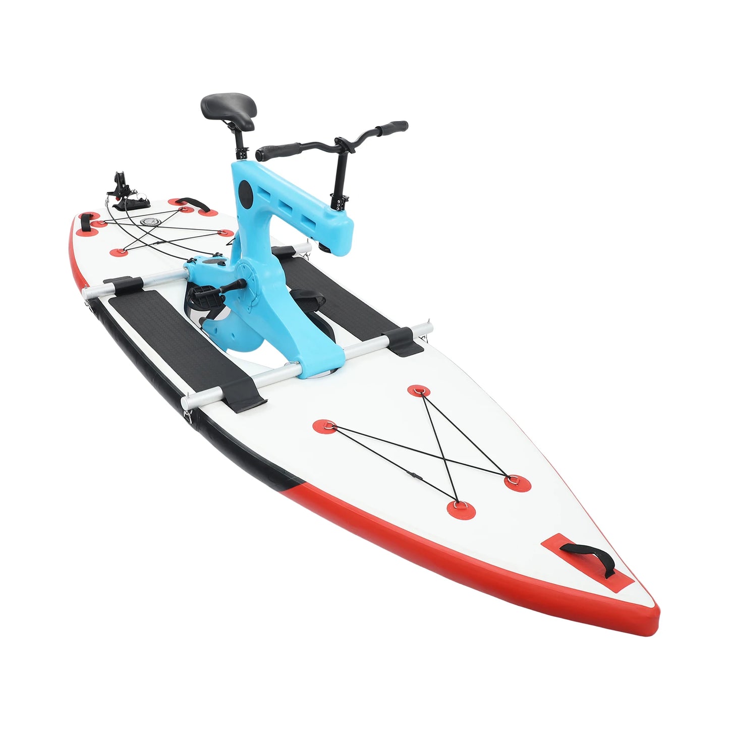 Inflatable Water Bike Pedal Boat, Inflatable Sea Bike with Aluminum Alloy Frame & SUP Board, Adjustable Seat for Water Sports