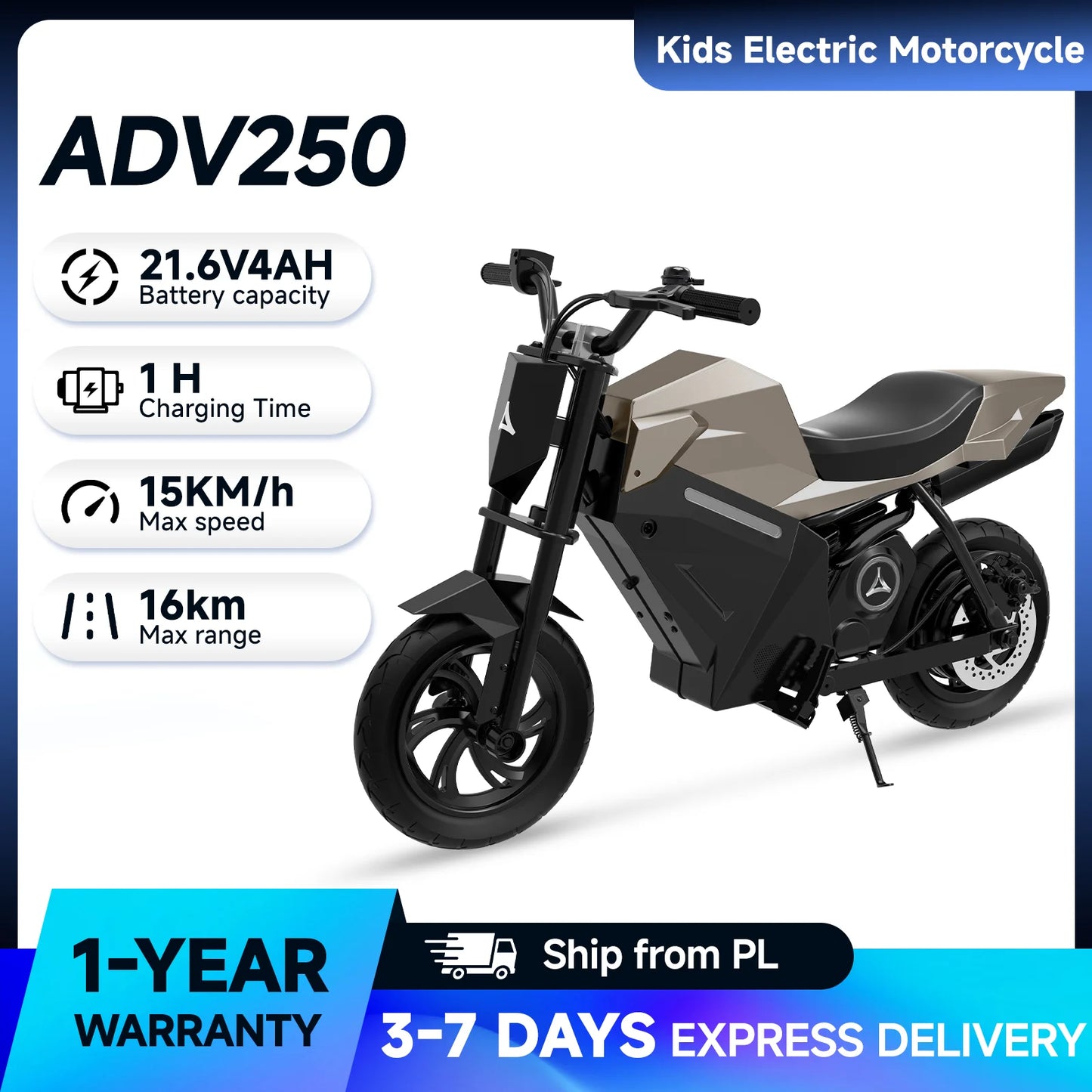 Kids Electric Motorcycle 12.5 Inch, Electric Motorbike for Kids, 21.6V Lithium Battery,Electric Dirt Bike For Kids Rear Disc Brake, 16KM/H Kids Electric Dirt Bike for Boys Girls Electric Motorbike for Children