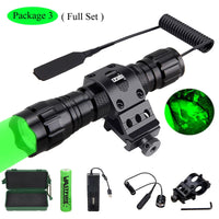 Tactical Flashlight — White/Red/Green, Mountable
