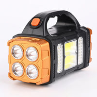 Solar & USB Rechargeable LED Flashlight — COB Camping Torch