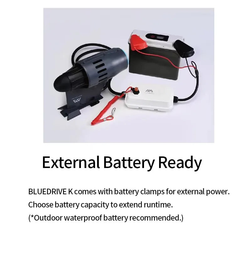 SUP Kayak Underwater Thruster Electric Paddle Board Motor External Battery Ready 3 Speed Reverse Gear Battery Not Included