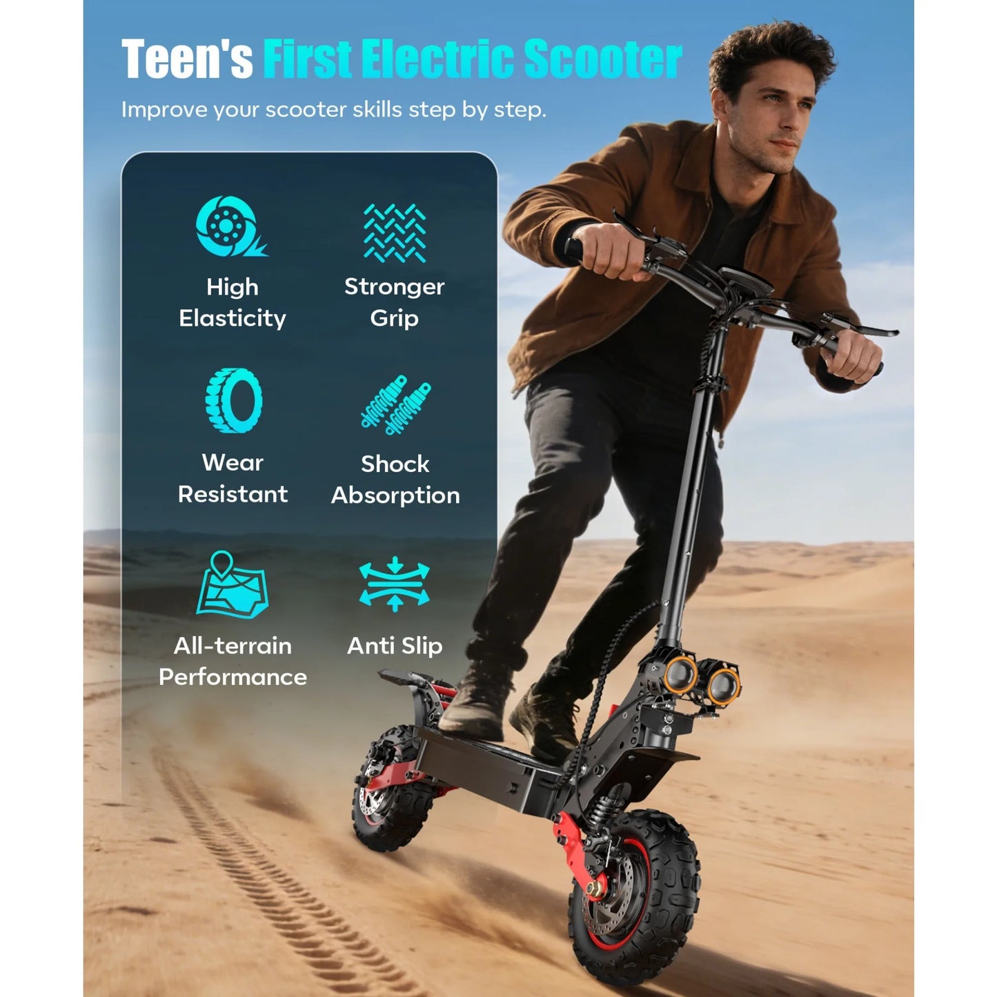 FREEBOY H6 Electric Scooter Dual Motor 48V21AH Battery Foldable 11-inch Off-Road Tire Adult All-Terrain Commuting Electric Scooter
