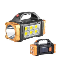 Solar & USB Rechargeable LED Flashlight — COB Camping Torch