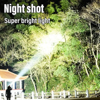 Solar & USB Rechargeable LED Flashlight — COB Camping Torch