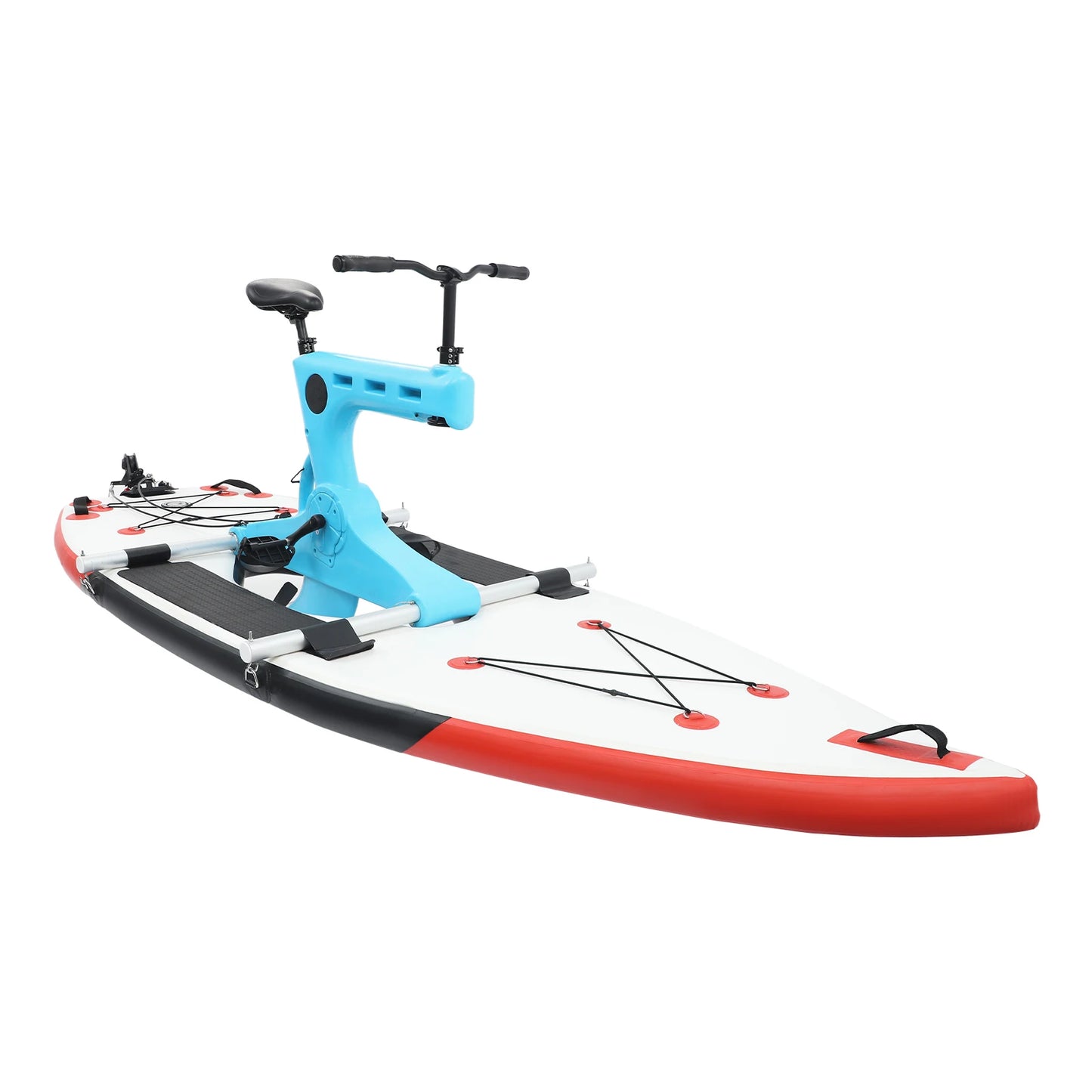 Inflatable Water Bike Pedal Boat, Inflatable Sea Bike with Aluminum Alloy Frame & SUP Board, Adjustable Seat for Water Sports