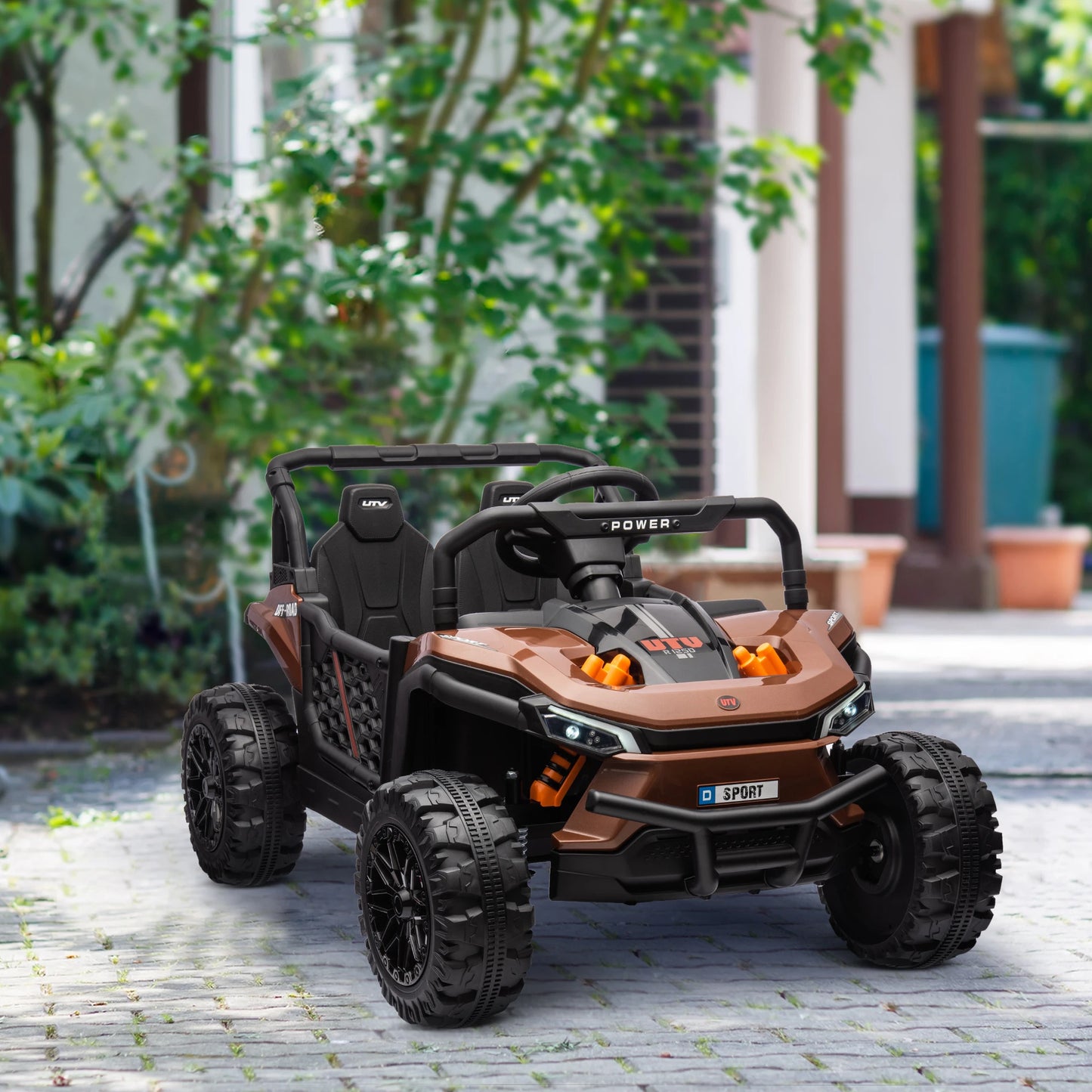 Child electric UV buggy child electric Car with remote control 2.4Ghz 2 Motors 103L x 69l x 59H cm Brown