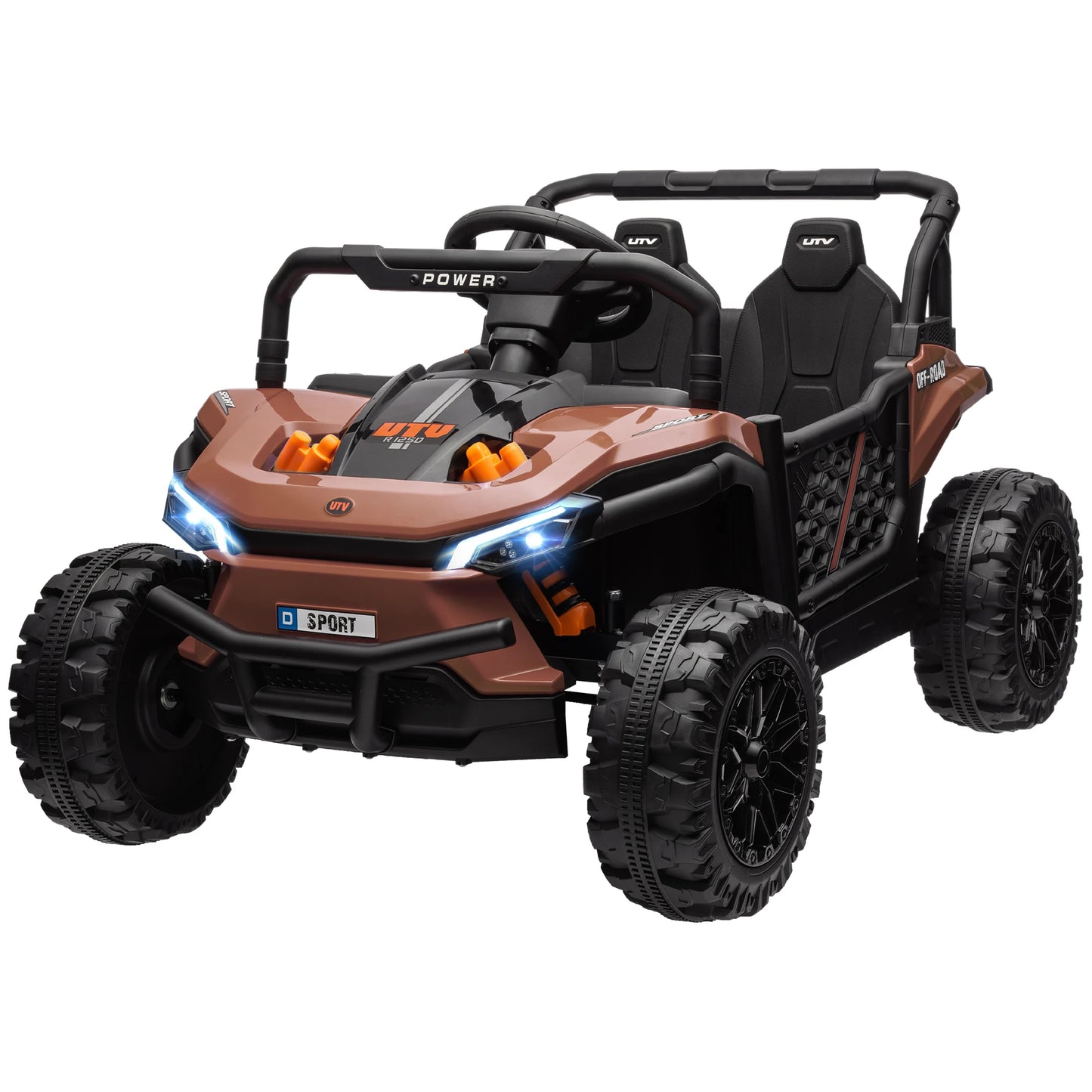 Child electric UV buggy child electric Car with remote control 2.4Ghz 2 Motors 103L x 69l x 59H cm Brown