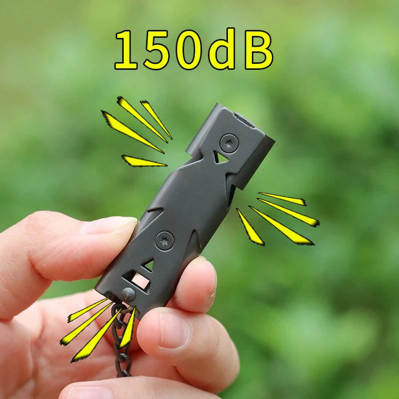 150dB Emergency Survival Whistle — Steel, Double Tube